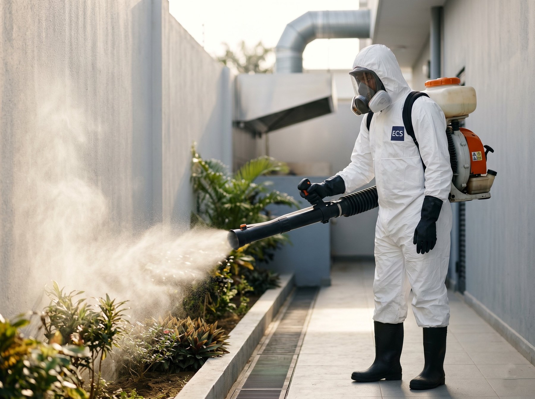 Traitement antivectoriel à l'atomiseur motorisé